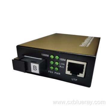 1 pair Single Fiber SM 10/100/1000Mbps Gigabit Optical Converter RJ45 Ethernet Fiber optic Media Converter